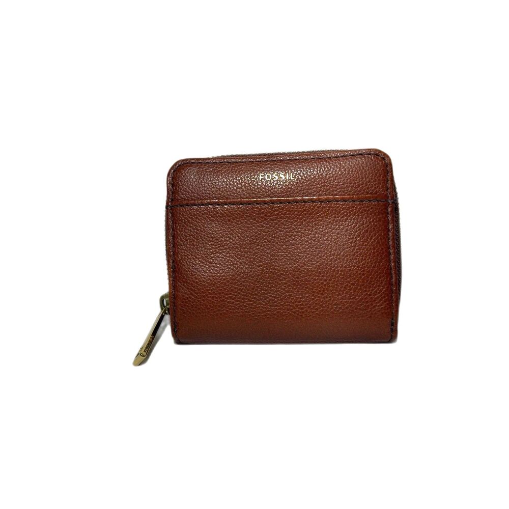 Fossil Madison Zip-Around Wallet Women's Wallet Card Slots Brown Leather Small